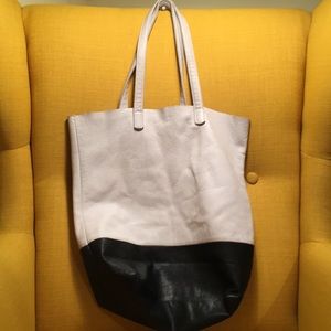 Baggu white+black tote